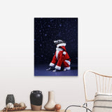 "Italian greyhound wearing a Santa Claus suit" Canvas Wall Art