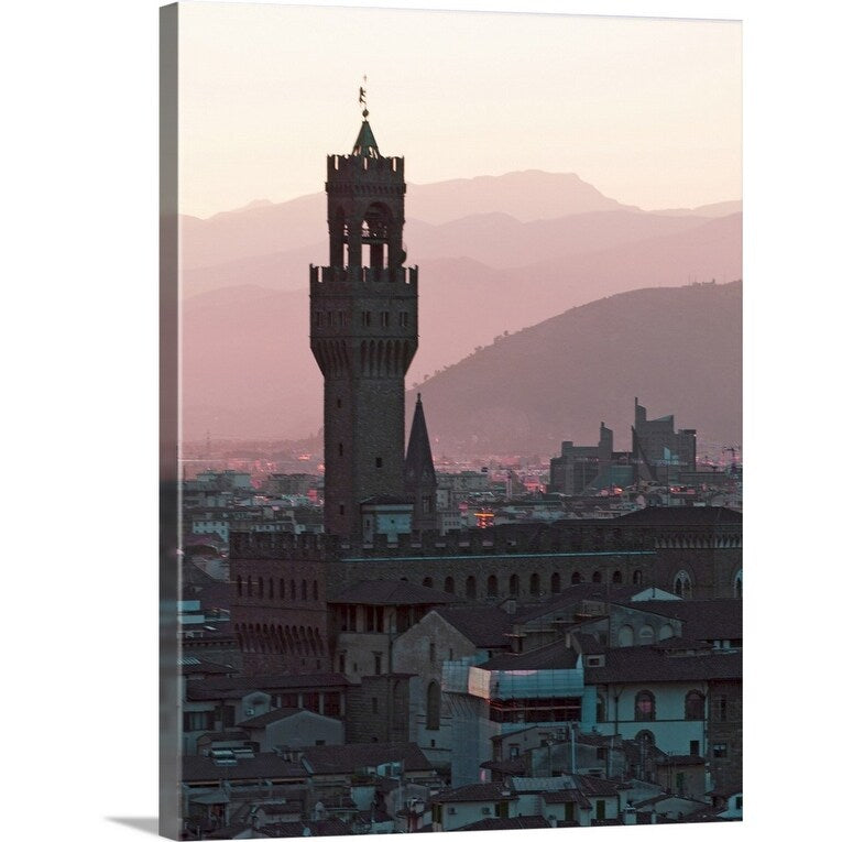 "Italy, Florence, Towers in city at dusk" Canvas Wall Art