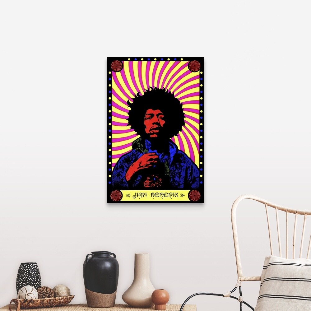 "Jimi Hendrix (1973)" Canvas Wall Art