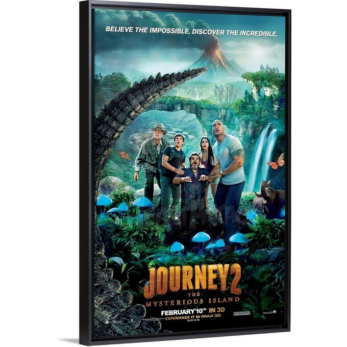 "Journey 2 The Mysterious Island - Movie Poster" Black Float Frame Canvas Art