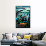 "Journey 2 The Mysterious Island - Movie Poster" Black Float Frame Canvas Art