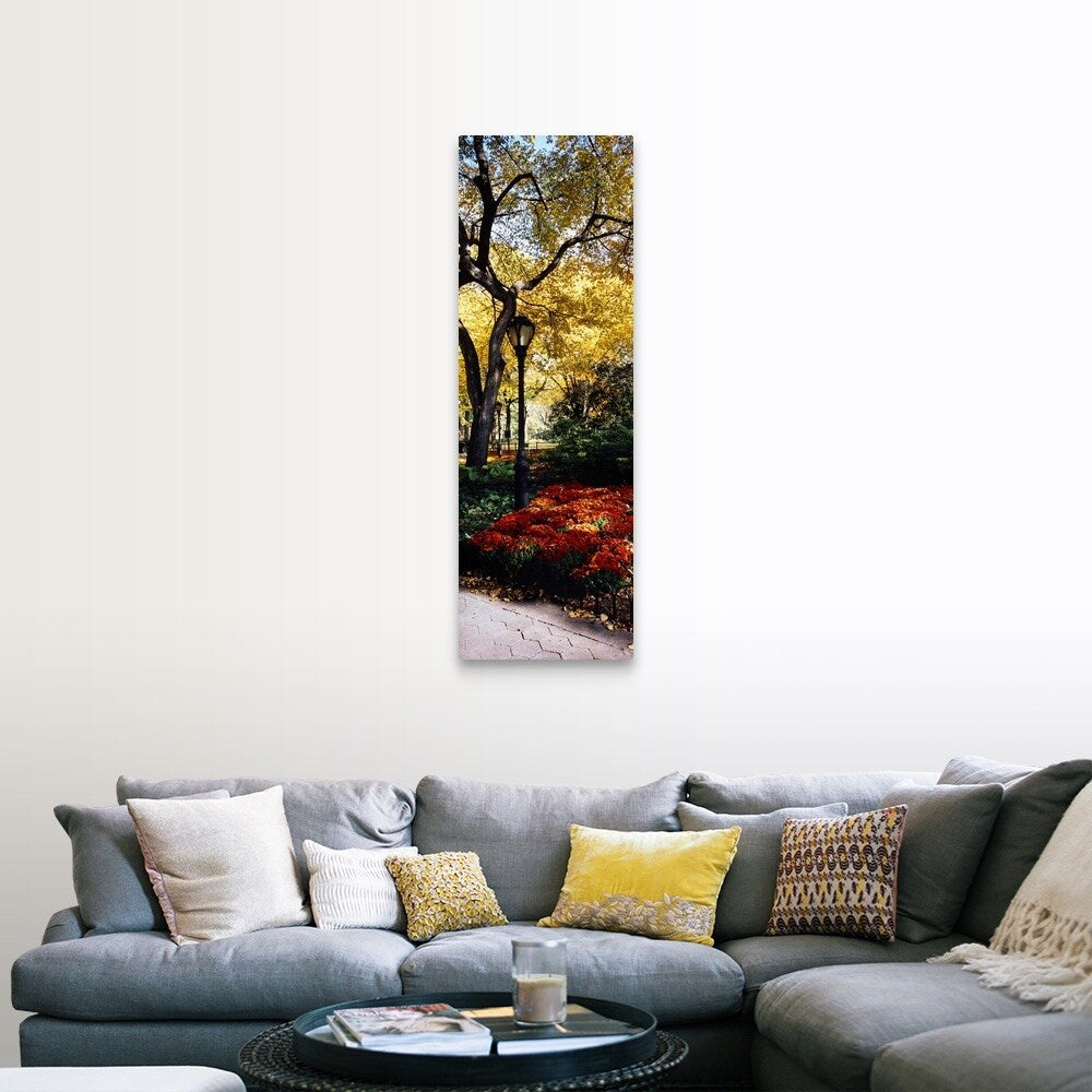 "Lamppost in a park, Central Park, Manhattan, New York City, New York" Canvas Wall Art