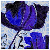 "Large Blue Abstract Flower" Poster Print