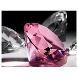 "Large pink diamond surrounded by clear diamonds, close-up (still life)" Poster Print - Multi