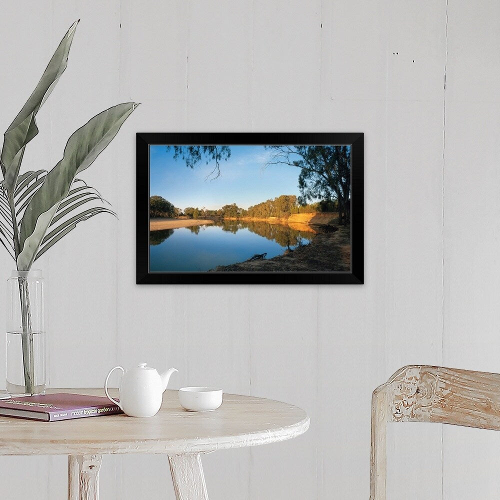 "Late afternoon on the Murray River at Ulupna Island, Victoria, Australia" Black Framed Print
