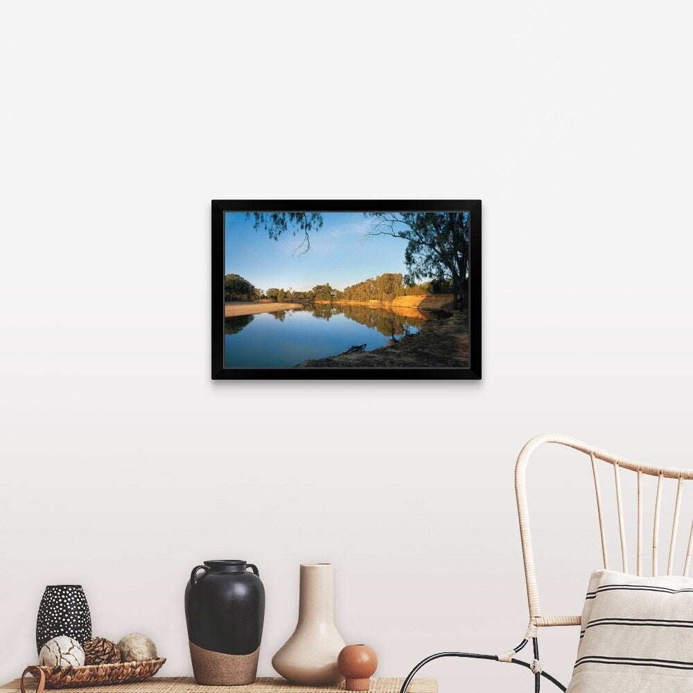 "Late afternoon on the Murray River at Ulupna Island, Victoria, Australia" Black Framed Print