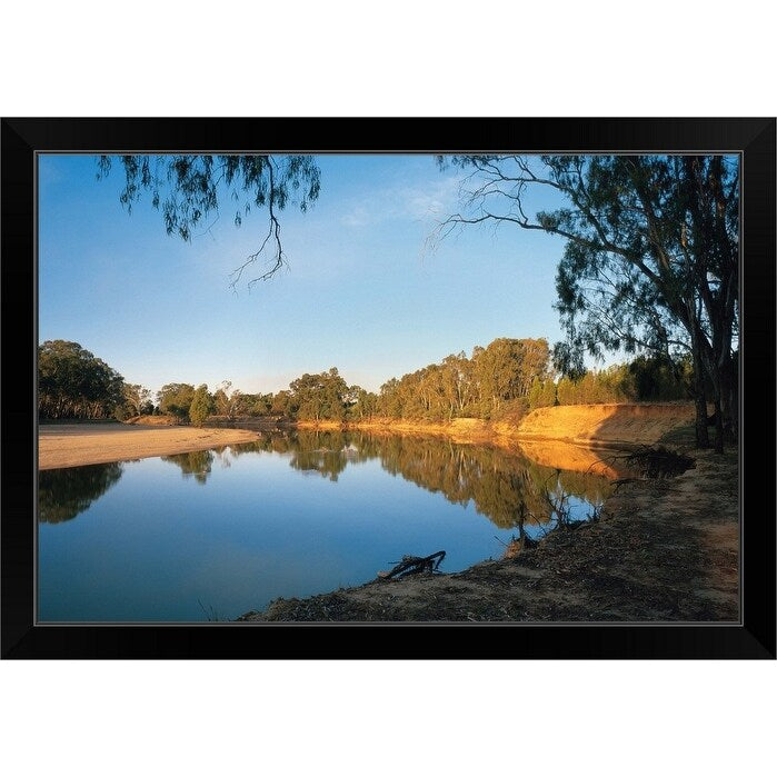 "Late afternoon on the Murray River at Ulupna Island, Victoria, Australia" Black Framed Print