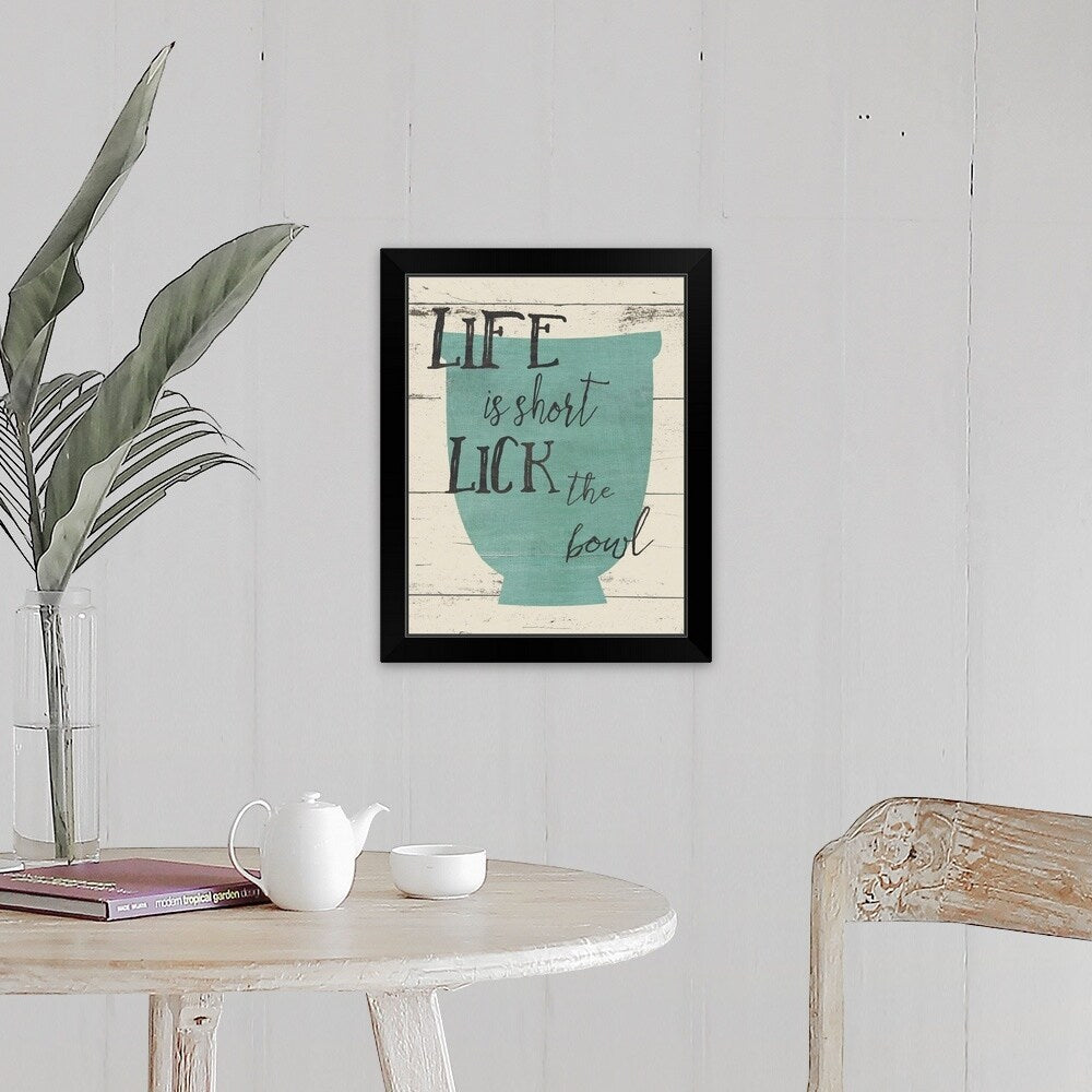 "Lick the Bowl" Black Framed Print