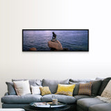 "Little Mermaid Statue on Waterfront Copenhagen Denmark" Black Float Frame Canvas Art