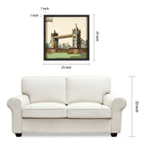 "London Bridge" Hand-made Dimensional Wall Art Collage, under glass, encased on a black shadow box frame