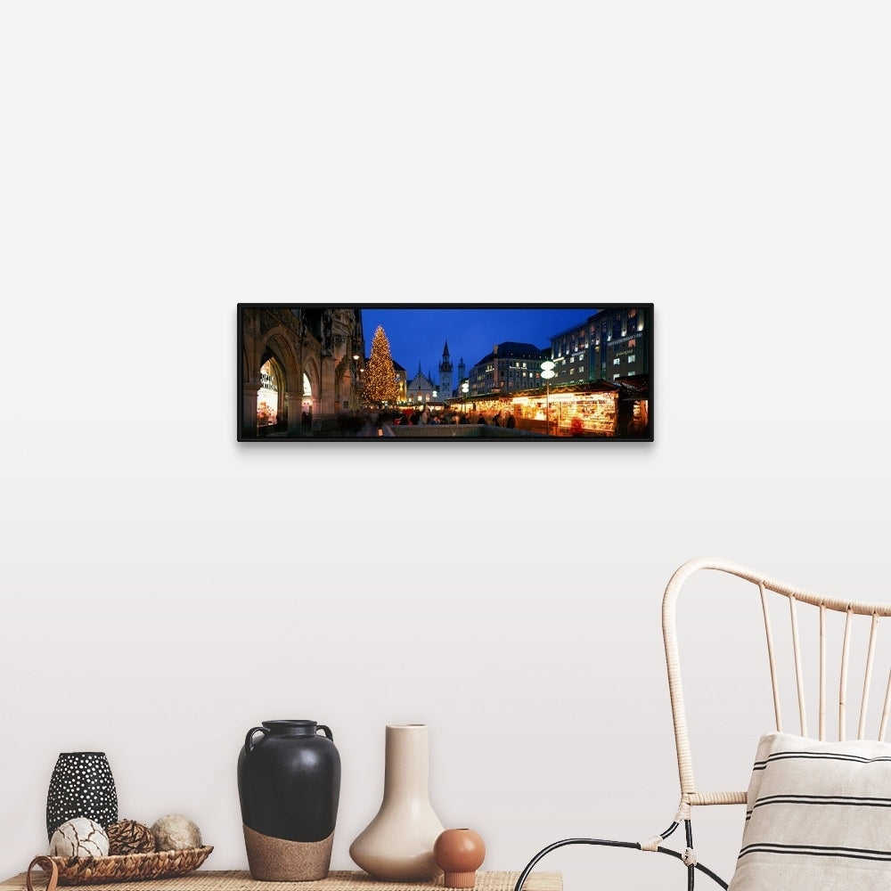 "Munich Germany" Black Float Frame Canvas Art