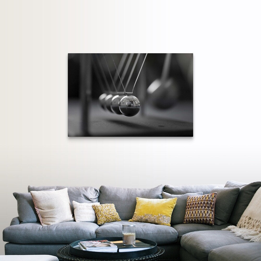 "Newton's Cradle in Motion" Canvas Wall Art