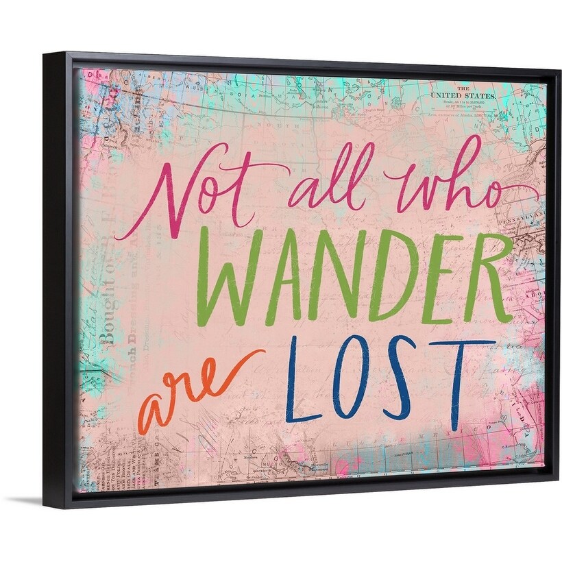 "Not All Who Wander" Black Float Frame Canvas Art