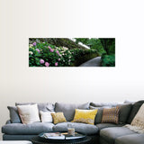 "Old Wall with Hydrangea Hasedera-sando Sakurai Nara Japan" Poster Print