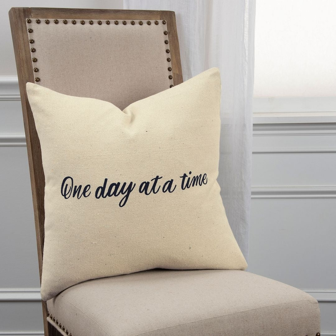 "One Day at a Time" Decorative Pillow