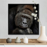 "One Moment In Contact" Black Float Frame Canvas Art