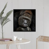 "One Moment In Contact" Black Float Frame Canvas Art