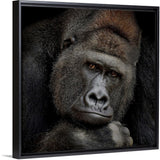 "One Moment In Contact" Black Float Frame Canvas Art