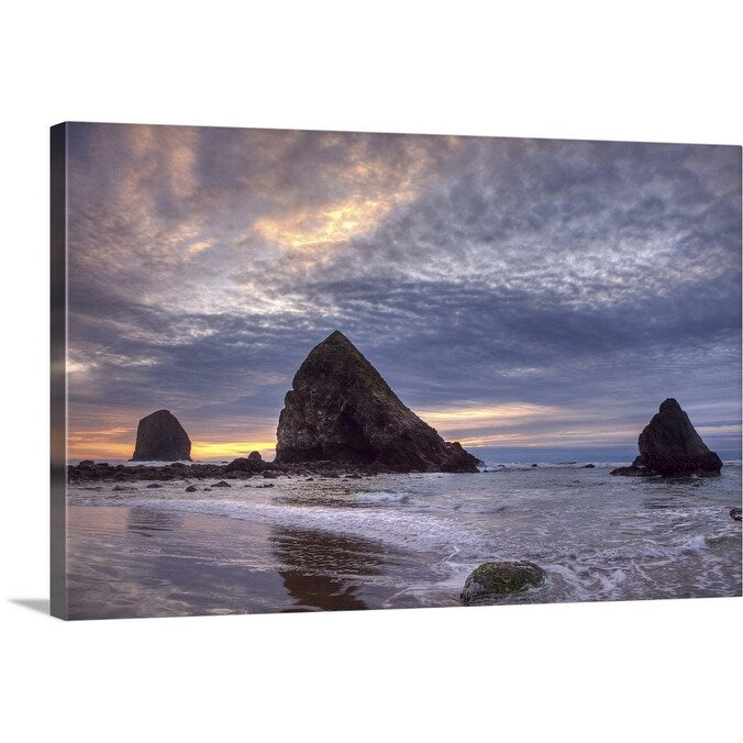 "Pacific ocean sunset, Cannon Beach, Oregon" Canvas Wall Art