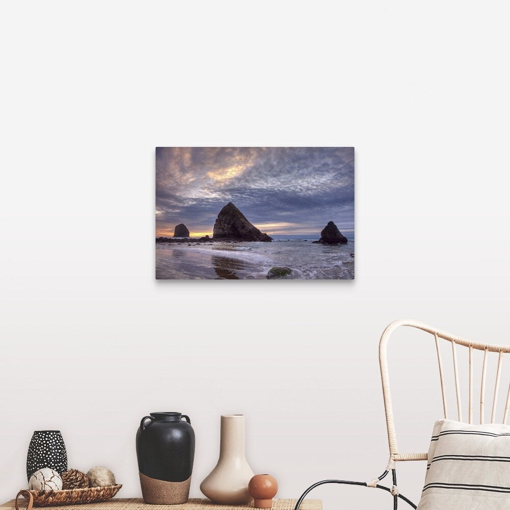 "Pacific ocean sunset, Cannon Beach, Oregon" Canvas Wall Art