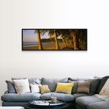 "Palm trees on the beach, Samara Beach, Guanacaste Province, Costa Rica" Black Float Frame Canvas Art