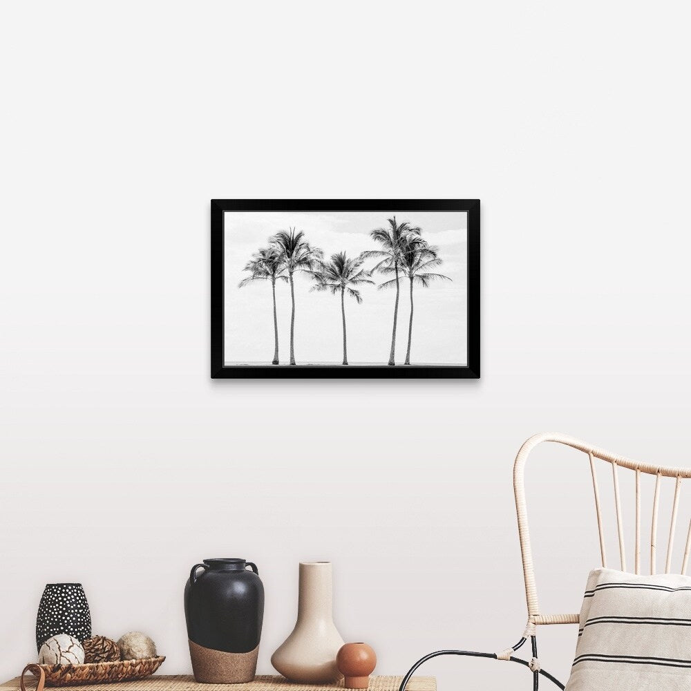 "Paradise in Black and White II" Black Framed Print
