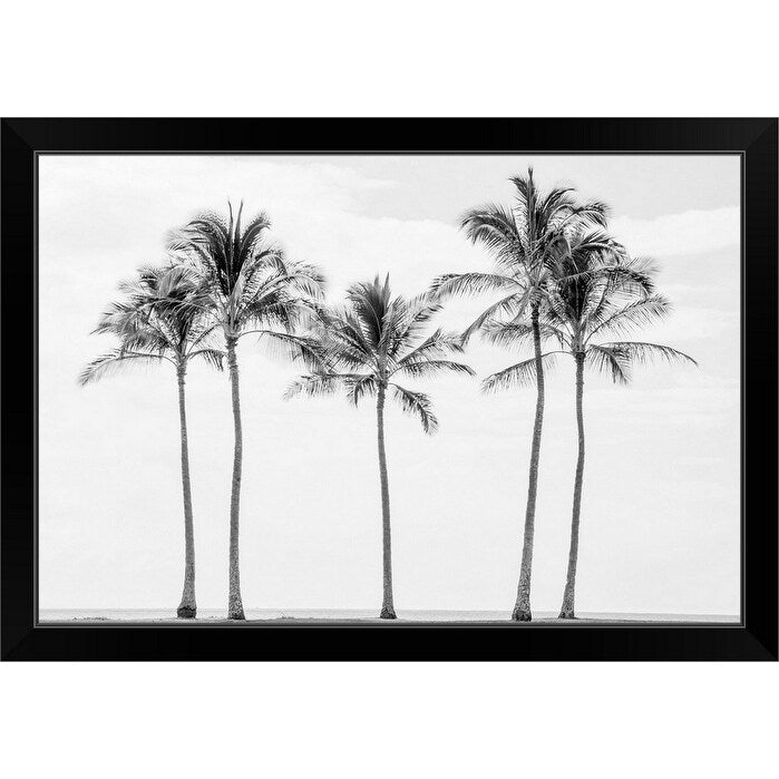 "Paradise in Black and White II" Black Framed Print