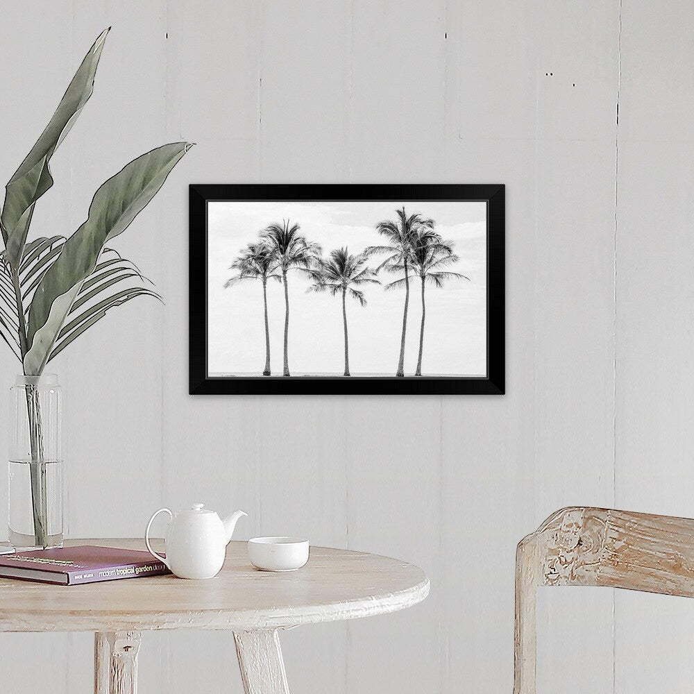 "Paradise in Black and White II" Black Framed Print