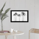 "Paradise in Black and White II" Black Framed Print