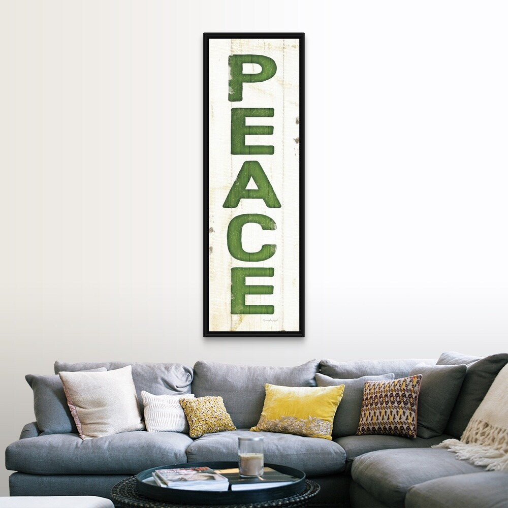 "Peace Christmas" Black Float Frame Canvas Art