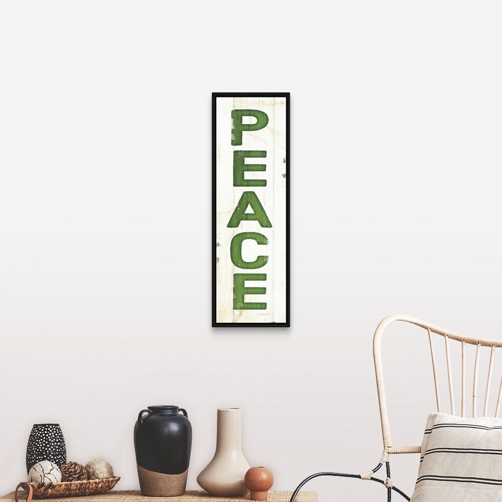 "Peace Christmas" Black Float Frame Canvas Art
