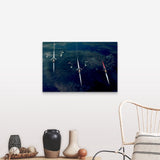 "People rowing sculling boats on river" Canvas Wall Art