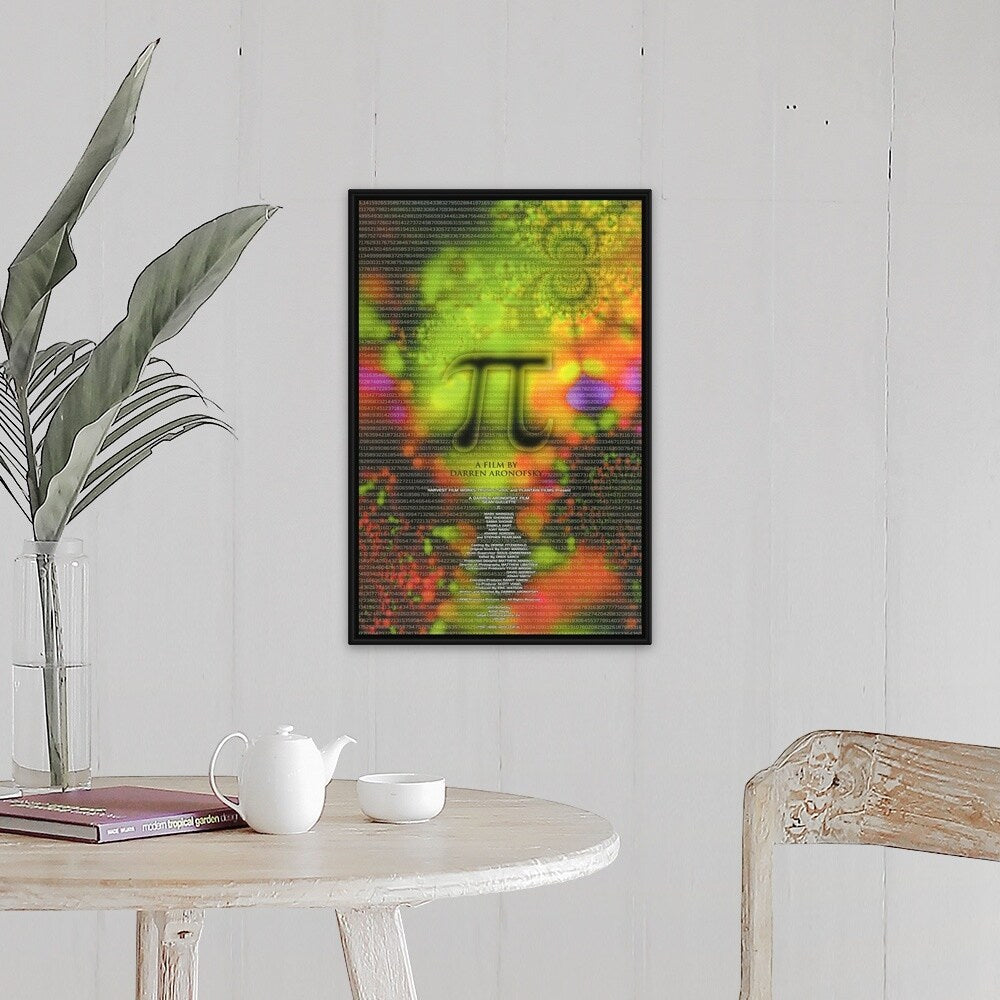 "Pi (1998)" Black Float Frame Canvas Art