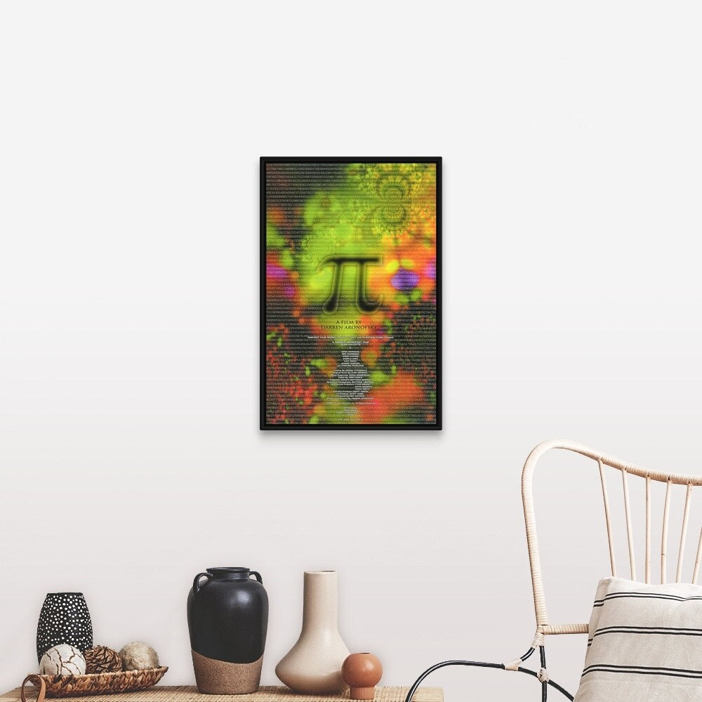 "Pi (1998)" Black Float Frame Canvas Art