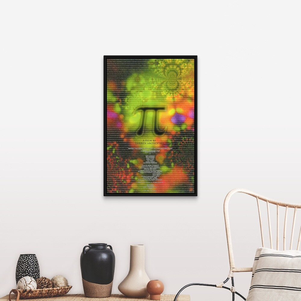 "Pi (1998)" Black Float Frame Canvas Art