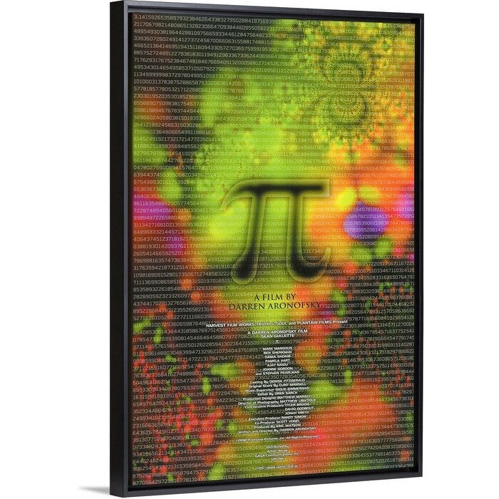 "Pi (1998)" Black Float Frame Canvas Art