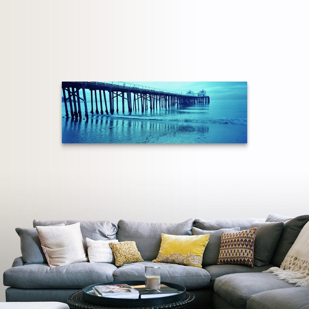 "Pier at sunset, Malibu Pier, Malibu, Los Angeles County, California," Canvas Wall Art