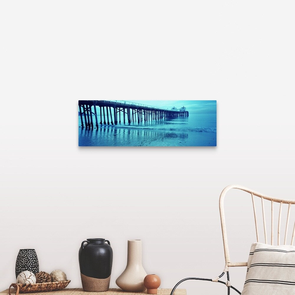 "Pier at sunset, Malibu Pier, Malibu, Los Angeles County, California," Canvas Wall Art