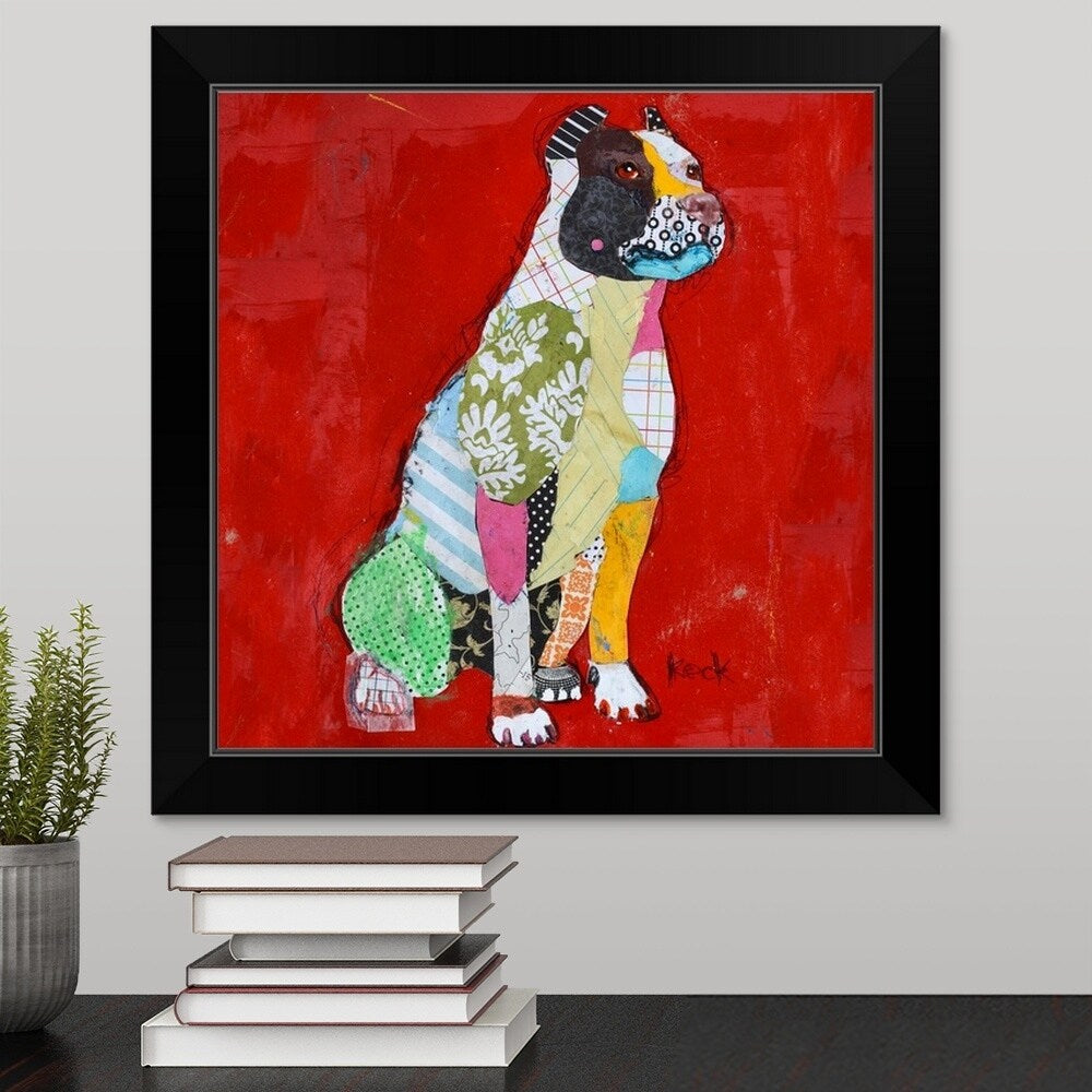 "Pitbull SQUARE" Black Framed Print