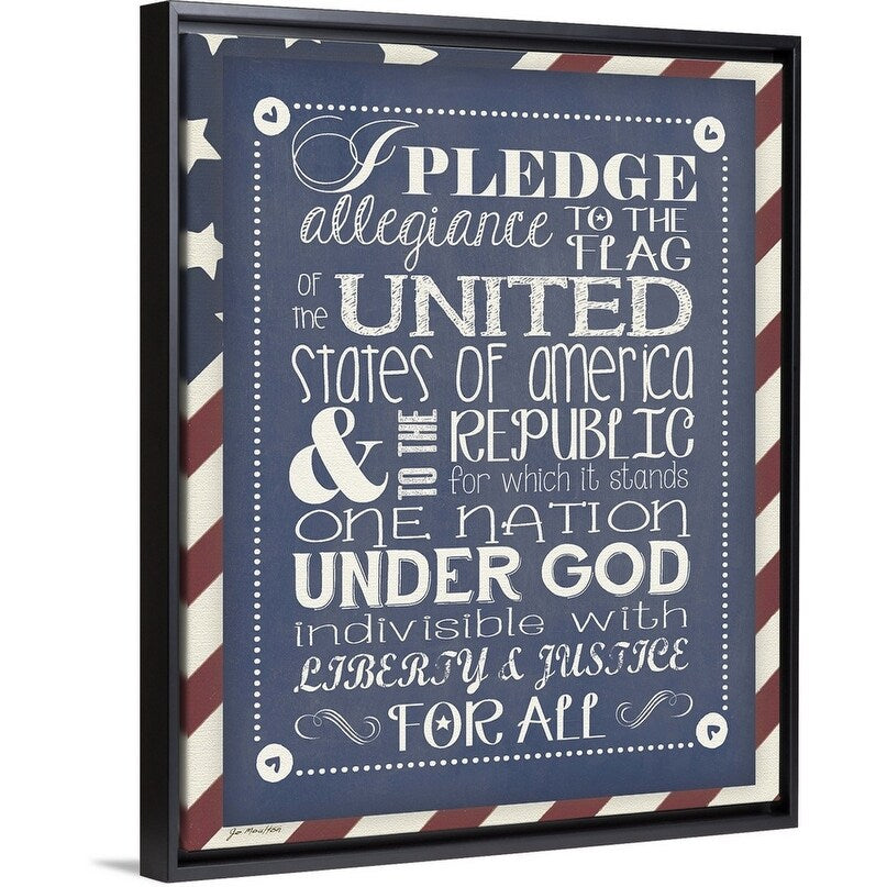 "Pledge Of Allegiance" Black Float Frame Canvas Art