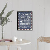 "Pledge Of Allegiance" Black Float Frame Canvas Art