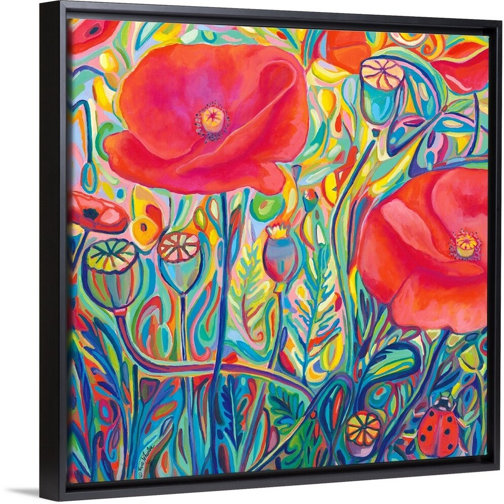 "Poppy Ambrosia" Black Float Frame Canvas Art