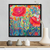 "Poppy Ambrosia" Black Float Frame Canvas Art