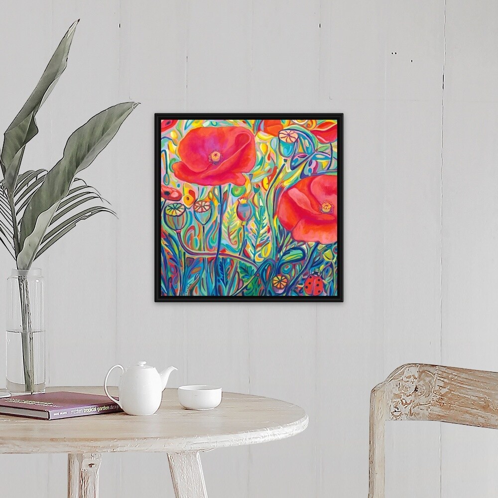 "Poppy Ambrosia" Black Float Frame Canvas Art