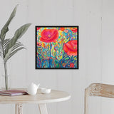 "Poppy Ambrosia" Black Float Frame Canvas Art