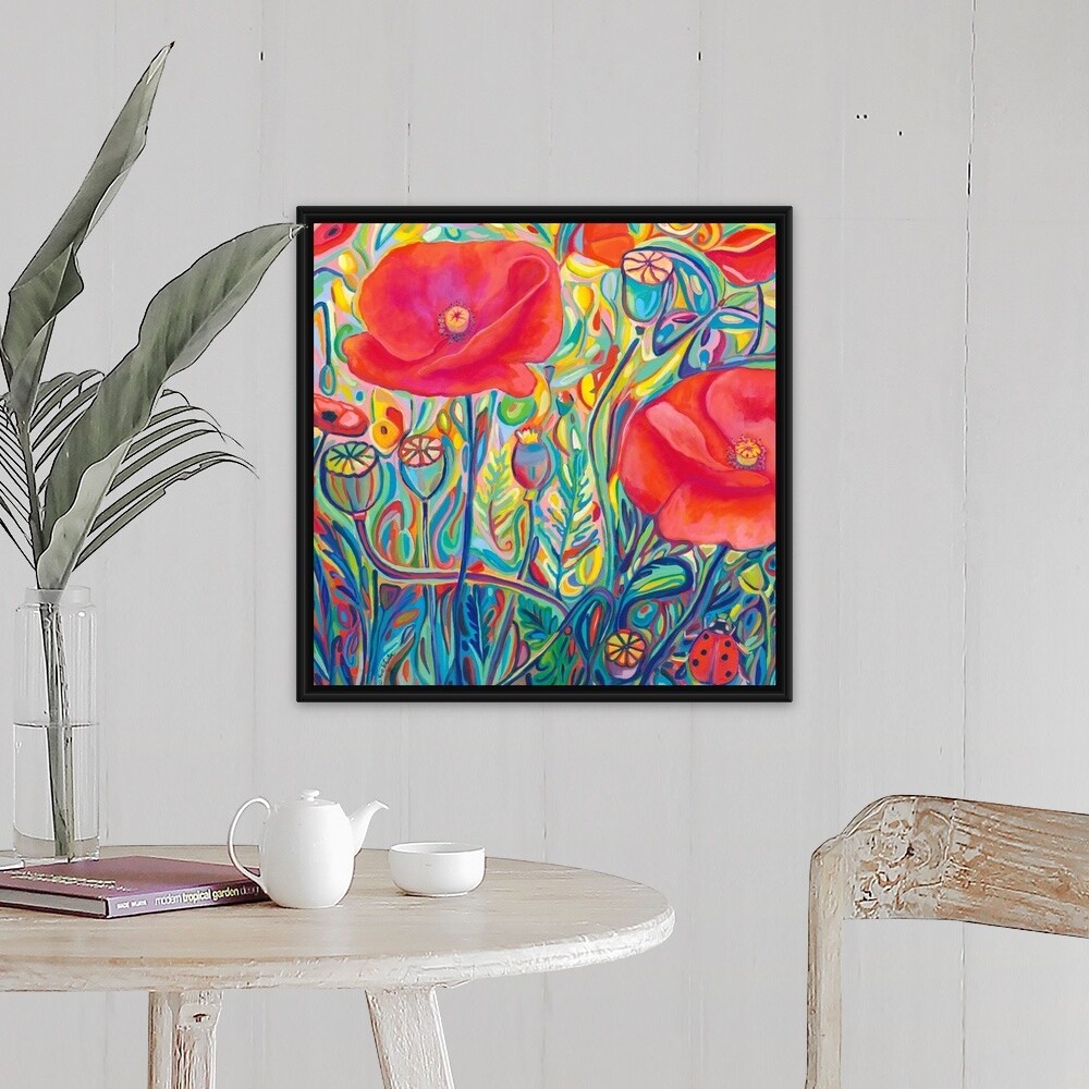 "Poppy Ambrosia" Black Float Frame Canvas Art