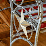 "Proud to Be an American" Flag Iron Garden Bench - 45.28" L x 20.47" W x 37" H