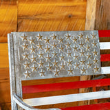 "Proud to Be an American" Flag Iron Garden Bench - 45.28" L x 20.47" W x 37" H