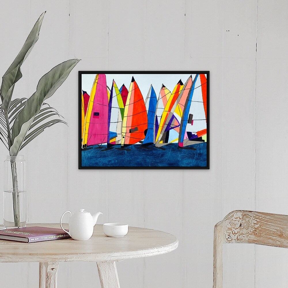 "Racing the Wind" Black Float Frame Canvas Art