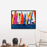 "Racing the Wind" Black Float Frame Canvas Art